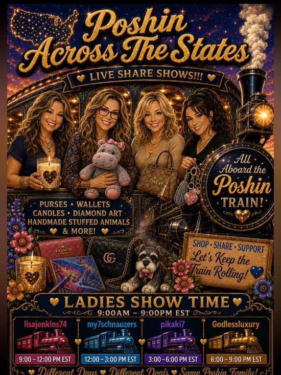 Accessories - Forever Poshin Train 6:00am - 9:00pm Eastern Standard Time!!!!